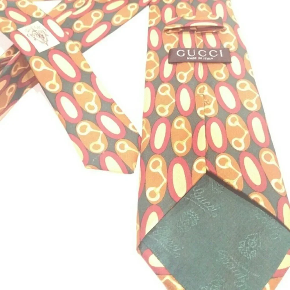 Gucci Mens Tie Horsebit 100% silk Neckwear Necktie